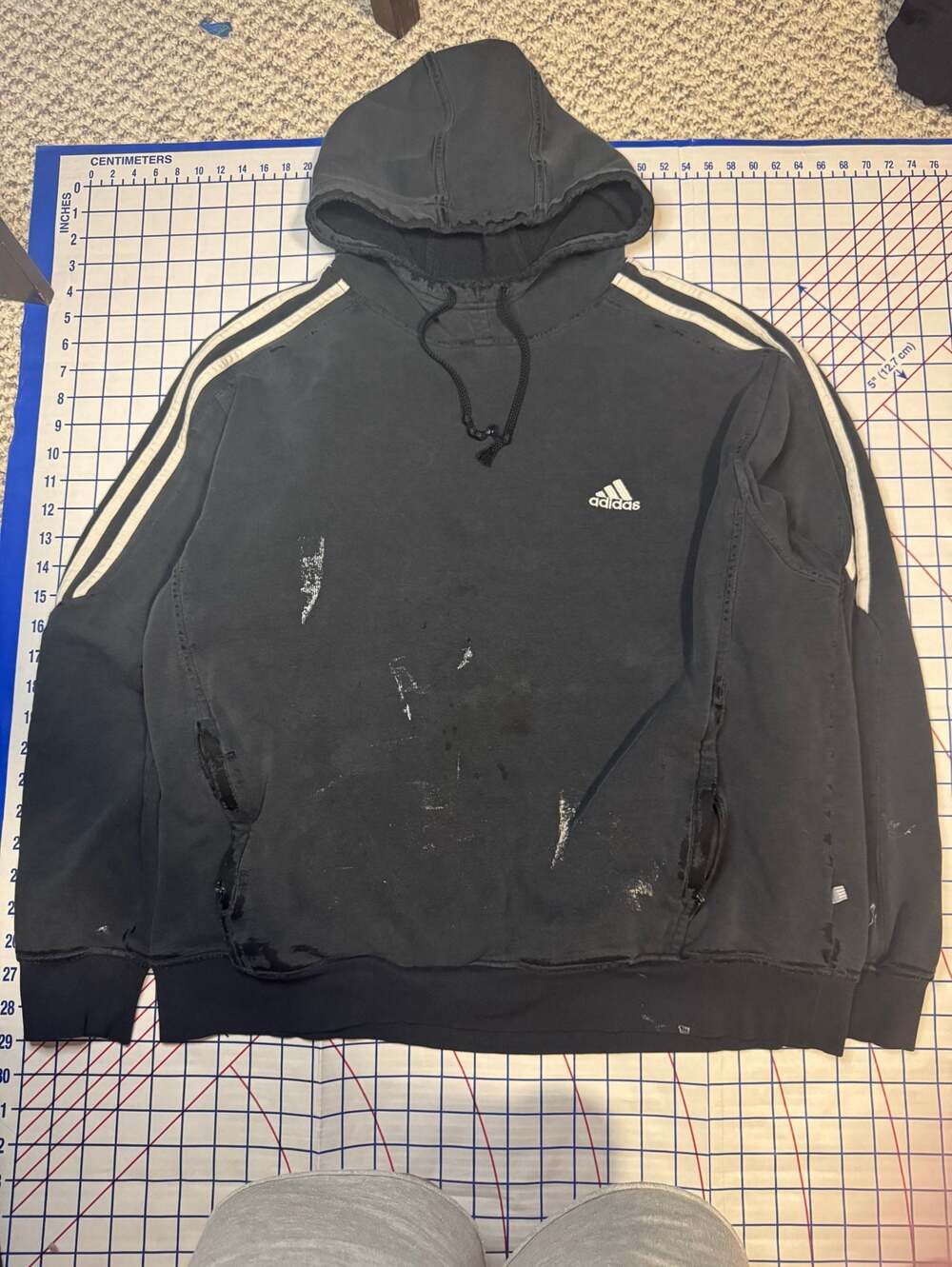 Bundle Vintage Adidas 3-Stripe Black Pullover Hoodie L and pants M - Picture 2 of 13